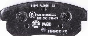 HELLA PAGID 8DB 355 012-331 - Тормозные колодки, дисковые, комплект avtokuzovplus.com.ua