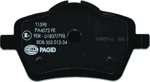 HELLA PAGID 8DB 355 012-341 - Тормозные колодки, дисковые, комплект autodnr.net