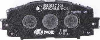 HELLA PAGID 8DB 355 012-361 - Тормозные колодки, дисковые, комплект avtokuzovplus.com.ua