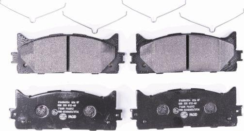 HELLA PAGID 8DB 355 012-401 - Гальмівні колодки дискові перед. Toyota Camry 06--Lexus ES350 06--Rav 4 2.4 05- autocars.com.ua