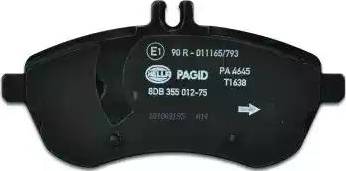 HELLA PAGID 8DB 355 012-751 - Тормозные колодки, дисковые, комплект avtokuzovplus.com.ua