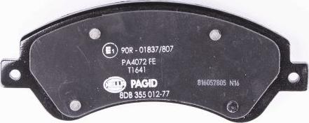 HELLA PAGID 8DB 355 012-771 - Тормозные колодки, дисковые, комплект autodnr.net