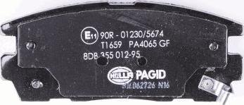 HELLA PAGID 8DB 355 012-951 - Тормозные колодки, дисковые, комплект avtokuzovplus.com.ua