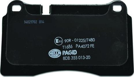 HELLA PAGID 8DB 355 013-201 - Тормозные колодки, дисковые, комплект avtokuzovplus.com.ua