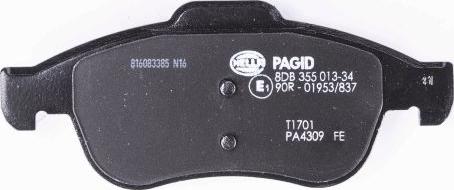 HELLA PAGID 8DB 355 013-341 - Тормозные колодки, дисковые, комплект autodnr.net