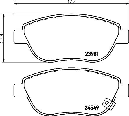 HELLA PAGID 8DB 355 013-371 - Гальмівні колодки, дискові гальма autocars.com.ua