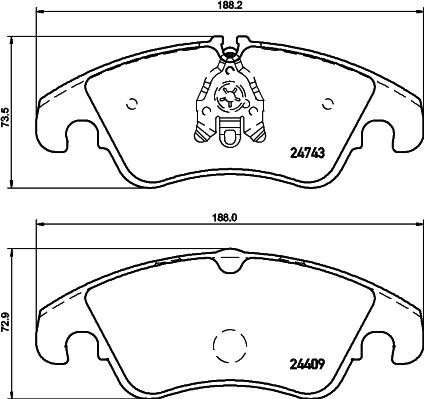 HELLA PAGID 8DB 355 013-751 - Гальмівні колодки, дискові гальма autocars.com.ua