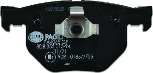 HELLA PAGID 8DB 355 013-941 - Тормозные колодки, дисковые, комплект avtokuzovplus.com.ua