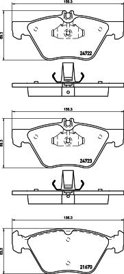 HELLA PAGID 8DB 355 014-291 - Гальмівні колодки, дискові гальма autocars.com.ua