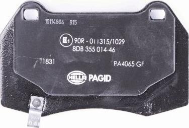 HELLA PAGID 8DB 355 014-461 - Тормозные колодки, дисковые, комплект avtokuzovplus.com.ua