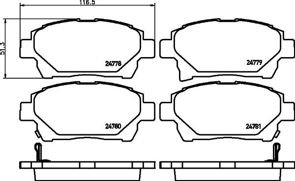 HELLA PAGID 8DB 355 014-601 - Гальмівні колодки, дискові гальма autocars.com.ua