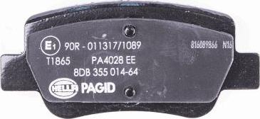 HELLA PAGID 8DB 355 014-641 - Тормозные колодки, дисковые, комплект avtokuzovplus.com.ua