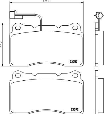 HELLA PAGID 8DB 355 014-731 - Гальмівні колодки, дискові гальма autocars.com.ua