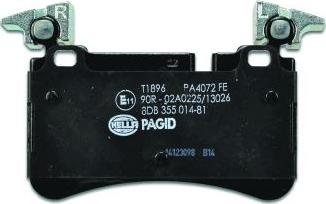 HELLA PAGID 8DB 355 014-811 - Тормозные колодки, дисковые, комплект avtokuzovplus.com.ua