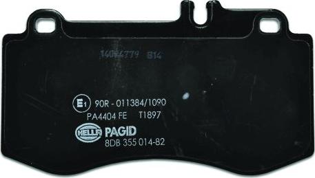 HELLA PAGID 8DB 355 014-821 - Гальмівні колодки, дискові гальма autocars.com.ua