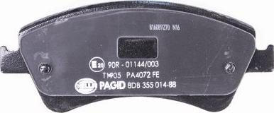 HELLA PAGID 8DB 355 014-881 - Тормозные колодки, дисковые, комплект avtokuzovplus.com.ua