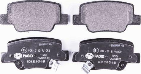 HELLA PAGID 8DB 355 014-891 - Тормозные колодки, дисковые, комплект avtokuzovplus.com.ua