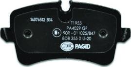 HELLA PAGID 8DB 355 015-201 - Тормозные колодки, дисковые, комплект avtokuzovplus.com.ua