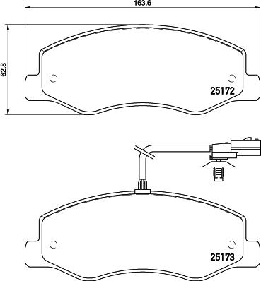 HELLA PAGID 8DB 355 015-311 - Тормозные колодки, дисковые, комплект avtokuzovplus.com.ua