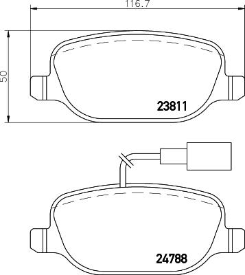 HELLA PAGID 8DB 355 015-571 - Тормозные колодки, дисковые, комплект avtokuzovplus.com.ua