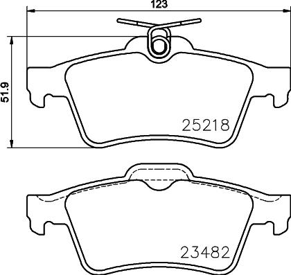 HELLA PAGID 8DB 355 015-741 - Гальмівні колодки, дискові гальма autocars.com.ua