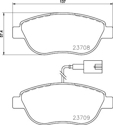 HELLA PAGID 8DB 355 015-791 - Гальмівні колодки, дискові гальма autocars.com.ua