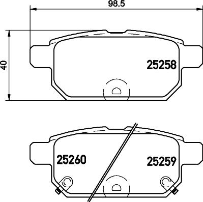 HELLA PAGID 8DB 355 039-741 - Тормозные колодки, дисковые, комплект autodnr.net