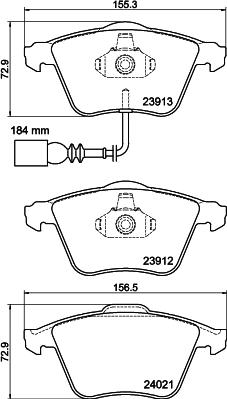 HELLA PAGID 8DB 355 015-971 - Тормозные колодки, дисковые, комплект avtokuzovplus.com.ua