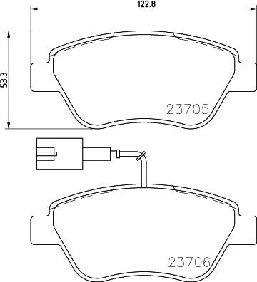 HELLA PAGID 8DB 355 016-071 - Гальмівні колодки, дискові гальма autocars.com.ua