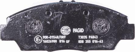 HELLA PAGID 8DB 355 016-631 - Тормозные колодки, дисковые, комплект avtokuzovplus.com.ua