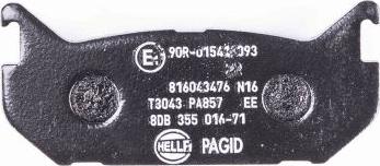 HELLA PAGID 8DB 355 016-711 - Тормозные колодки, дисковые, комплект avtokuzovplus.com.ua