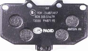 HELLA PAGID 8DB 355 016-791 - Тормозные колодки, дисковые, комплект autodnr.net