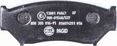 HELLA PAGID 8DB 355 016-911 - Гальмівні колодки, дискові гальма autocars.com.ua