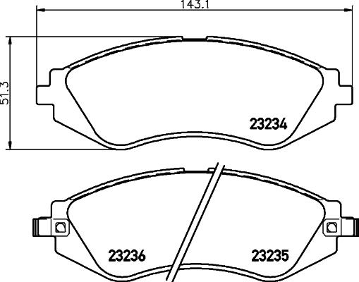 HELLA PAGID 8DB 355 045-021 - Гальмівні колодки, дискові гальма autocars.com.ua