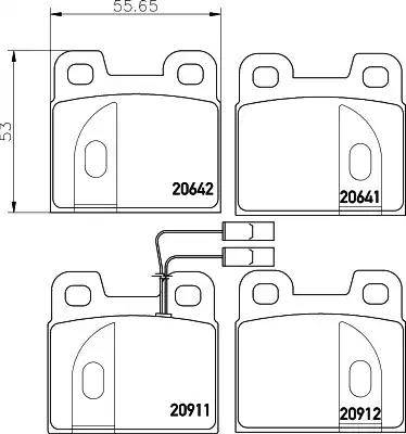 HELLA PAGID 8DB 355 017-541 - Гальмівні колодки, дискові гальма autocars.com.ua