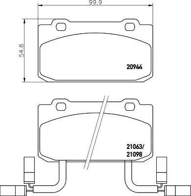 HELLA PAGID 8DB 355 017-571 - Гальмівні колодки, дискові гальма autocars.com.ua