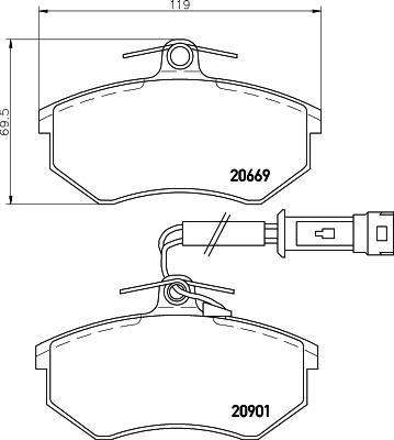 HELLA PAGID 8DB 355 017-651 - Тормозные колодки, дисковые, комплект avtokuzovplus.com.ua