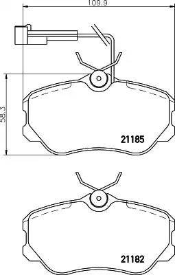 HELLA PAGID 8DB 355 017-831 - Гальмівні колодки, дискові гальма autocars.com.ua