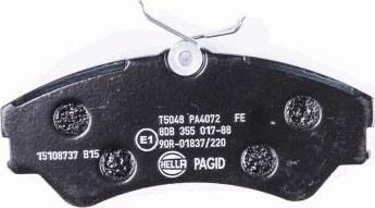 HELLA PAGID 8DB 355 017-881 - Тормозные колодки, дисковые, комплект avtokuzovplus.com.ua