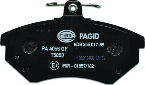 HELLA PAGID 8DB 355 017-891 - Гальмівні колодки, дискові гальма autocars.com.ua