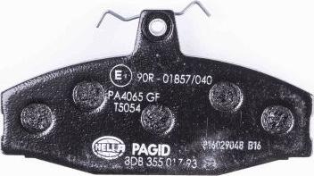 HELLA PAGID 8DB 355 017-931 - Тормозные колодки, дисковые, комплект avtokuzovplus.com.ua