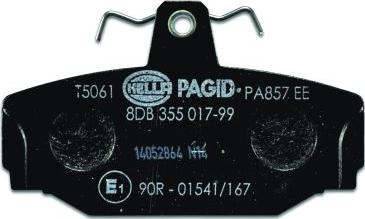 HELLA PAGID 8DB 355 017-991 - Гальмівні колодки, дискові гальма autocars.com.ua