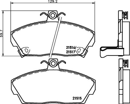 HELLA PAGID 8DB 355 018-031 - Гальмівні колодки, дискові гальма autocars.com.ua