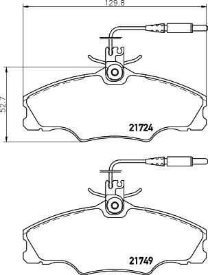 HELLA PAGID 8DB 355 018-201 - Гальмівні колодки, дискові гальма autocars.com.ua