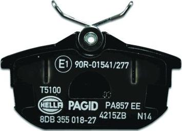 HELLA PAGID 8DB 355 018-271 - Тормозные колодки, дисковые, комплект avtokuzovplus.com.ua