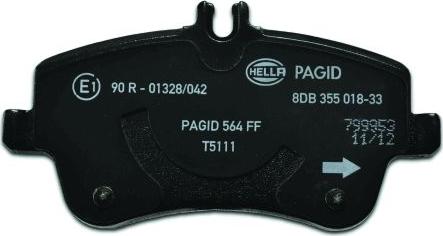 HELLA PAGID 8DB 355 018-331 - Тормозные колодки, дисковые, комплект avtokuzovplus.com.ua