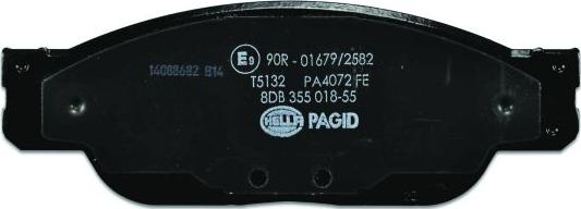 HELLA PAGID 8DB 355 018-551 - Гальмівні колодки, дискові гальма autocars.com.ua