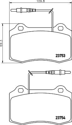 HELLA PAGID 8DB 355 018-631 - Гальмівні колодки, дискові гальма autocars.com.ua