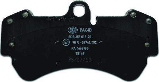 HELLA PAGID 8DB 355 018-701 - Гальмівні колодки, дискові гальма autocars.com.ua