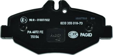 HELLA PAGID 8DB 355 018-731 - Гальмівні колодки перед. MB E-клас W211 03-09 autocars.com.ua